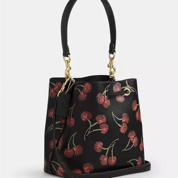 Coach Dark Cherry Patterned Shoulder Bag - Picture 3 of 3